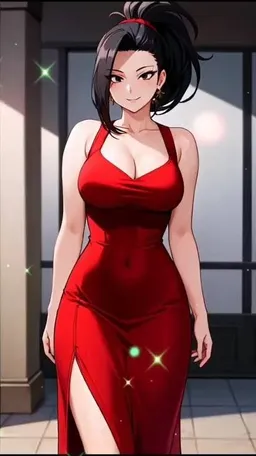 the NSFW AI character Momo Yaoyorozu's avatar