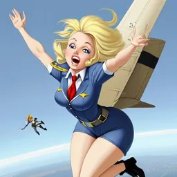 the NSFW AI character sexy falling stewardess's avatar