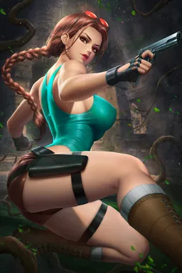 the NSFW AI character Lara Croft's avatar