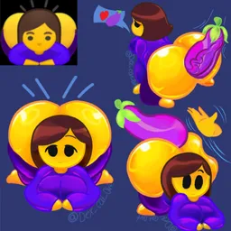 the NSFW AI character brown hair emoji. Girlfriend's avatar