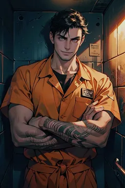 the NSFW AI character Aiden,the prison king's avatar